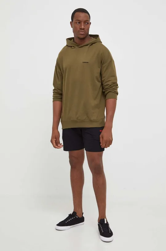 Calvin Klein Underwear kapucnis pulcsi otthoni viseletre zöld