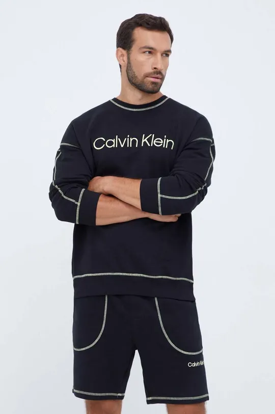 μαύρο Βαμβακερό φούτερ Calvin Klein Underwear Ανδρικά