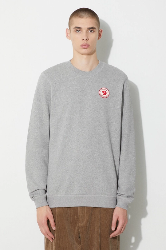 grigio Fjallraven felpa in cotone 1960 Logo Uomo