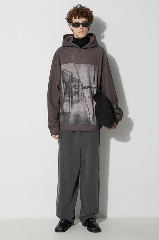 marrone A-COLD-WALL* felpa in cotone PAVILION HOODIE Uomo