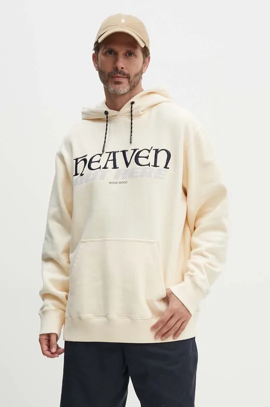 beżowy Wood Wood bluza bawełniana Zeus heaven hoodie Męski