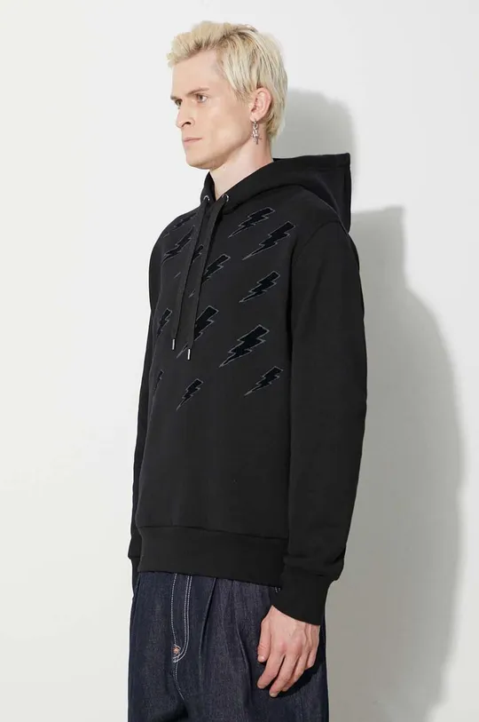 black Neil Barett cotton sweatshirt EASY BLOUSON DEGRADE' RAIN BOLTS