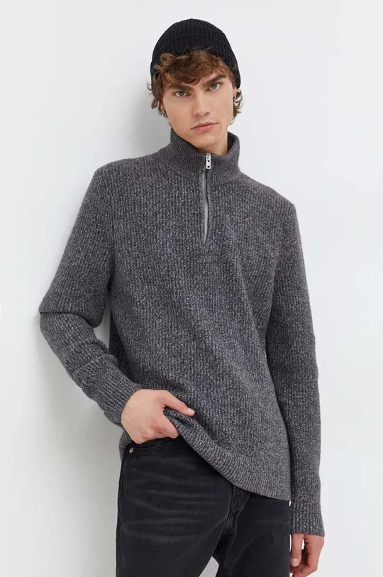 szary Abercrombie & Fitch sweter Męski