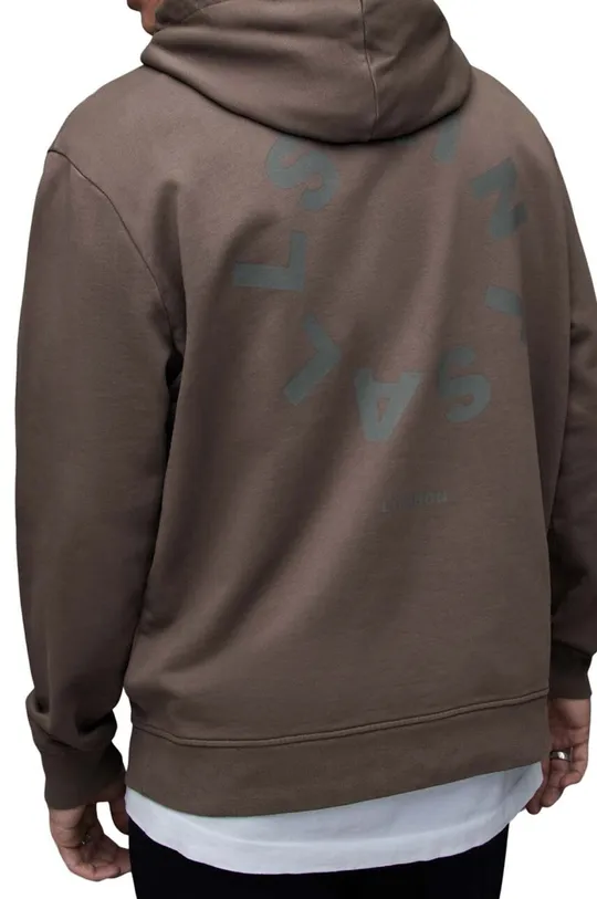rjava Bombažen pulover AllSaints MG079Z TIERRA OTH HOODY