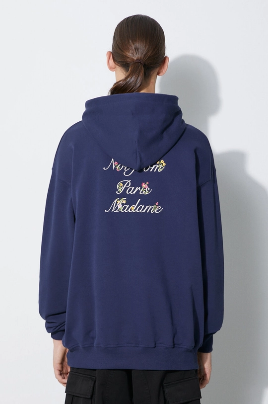 navy Drôle de Monsieur cotton sweatshirt Le Hoodie Slogan ŕ Fleurs Men’s