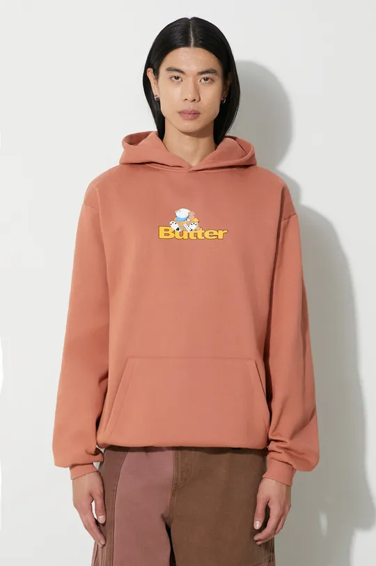 orange Butter Goods sweatshirt Teddy Logo Pullover Hood Men’s