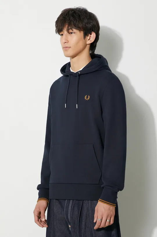 navy Fred Perry cotton sweatshirt