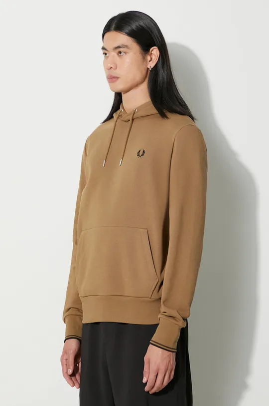 brown Fred Perry cotton sweatshirt