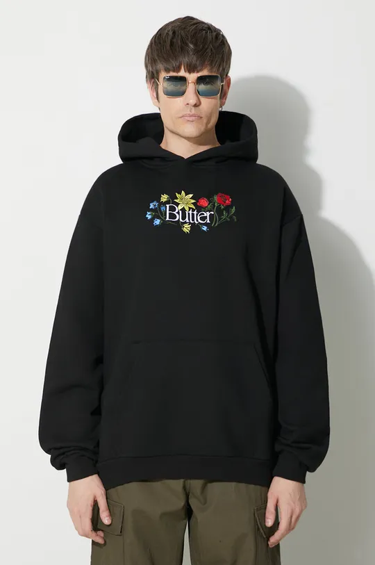 black Butter Goods sweatshirt Floral Embroidered Pullover Hood Men’s