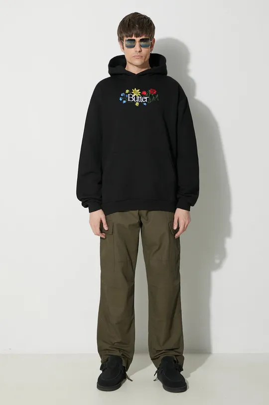 Кофта Butter Goods Floral Embroidered Pullover Hood чорний