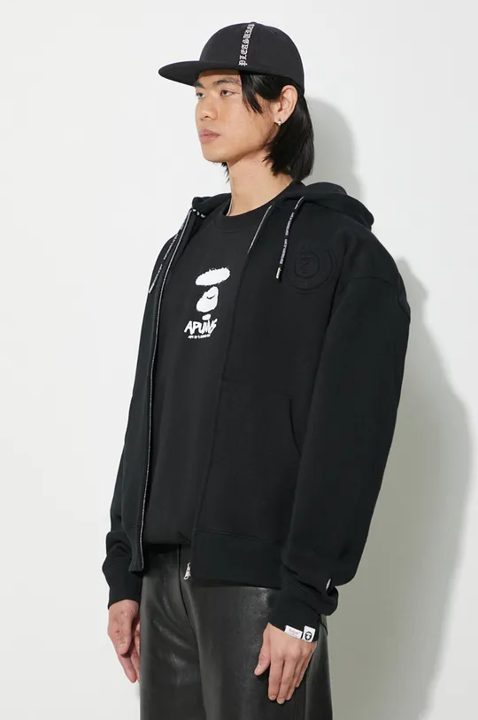 czarny AAPE bluza Loose Fit Zip Up Stamp