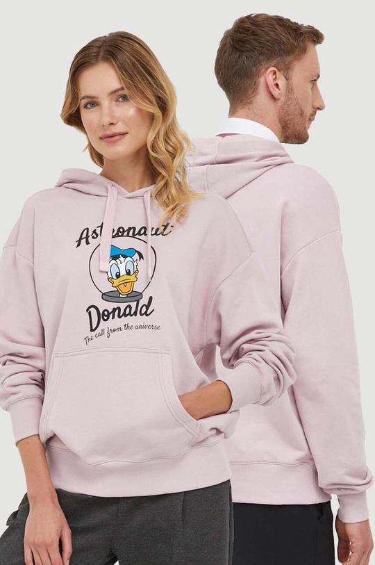 różowy United Colors of Benetton bluza bawełniana x Disney Unisex