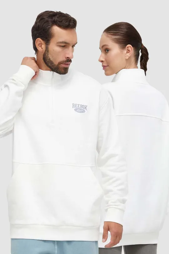 biały Reebok Classic bluza bawełniana Unisex