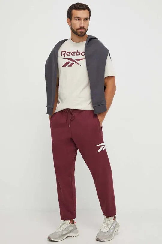 γκρί Βαμβακερή μπλούζα Reebok Classic
