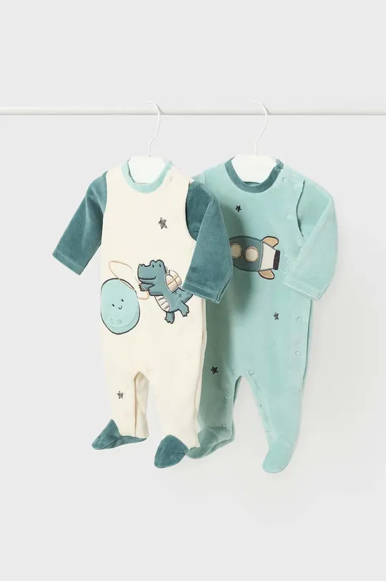 niebieski Mayoral Newborn pajacyk niemowlęcy 2-pack Chłopięcy