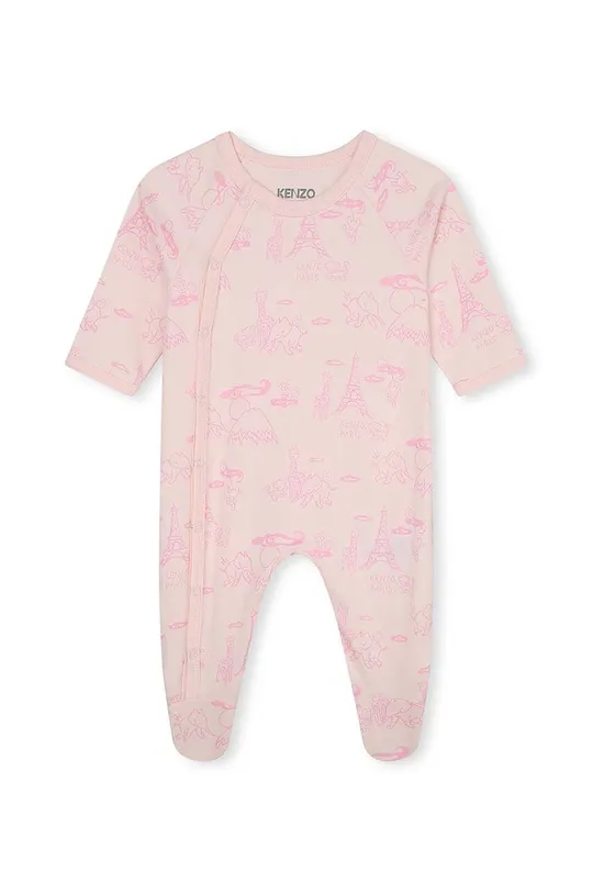różowy Kenzo Kids śpioszki bawełniane niemowlęce 2-pack