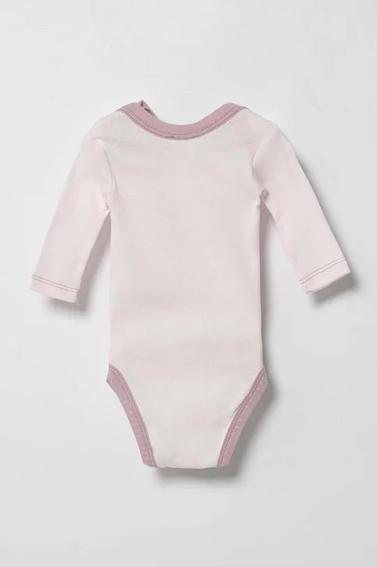 różowy United Colors of Benetton body bawełniane niemowlęce 2-pack