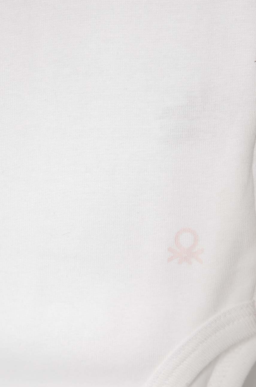 Body Bébé Manches Longues Benetton Blanc - Taille 0-3 Mois - Occasion En Très Bon état