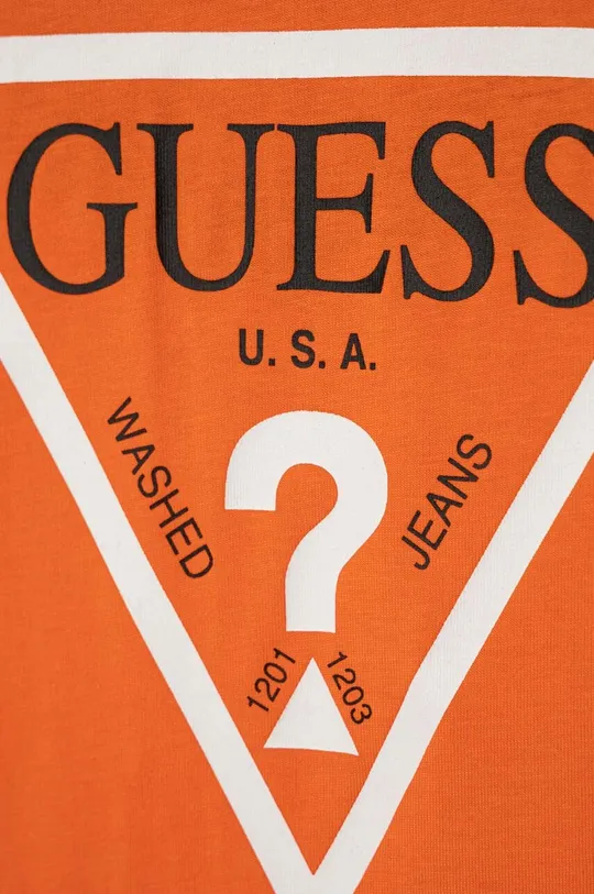 Παιδικό βαμβακερό μακρυμάνικο Guess πορτοκαλί