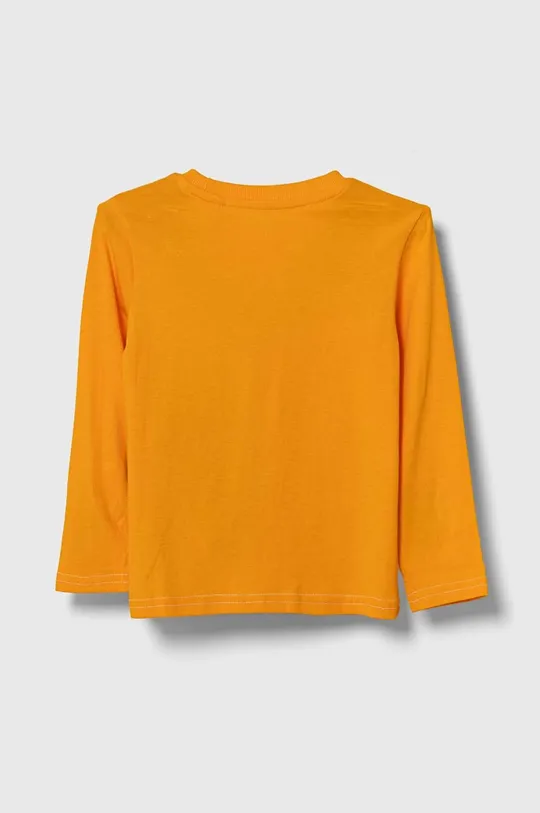 Detská bavlnená košeľa s dlhým rukávom Guess oranžová