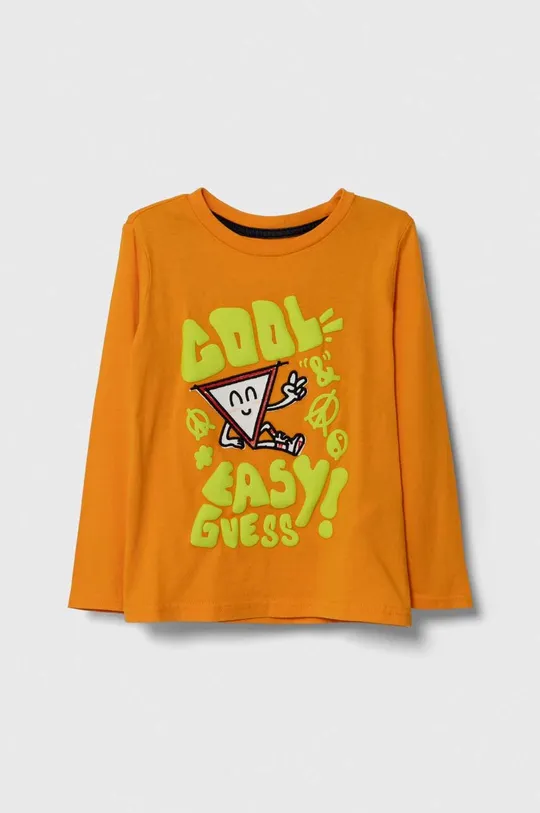 narančasta Dječja pamučna majica dugih rukava Guess Za dječake