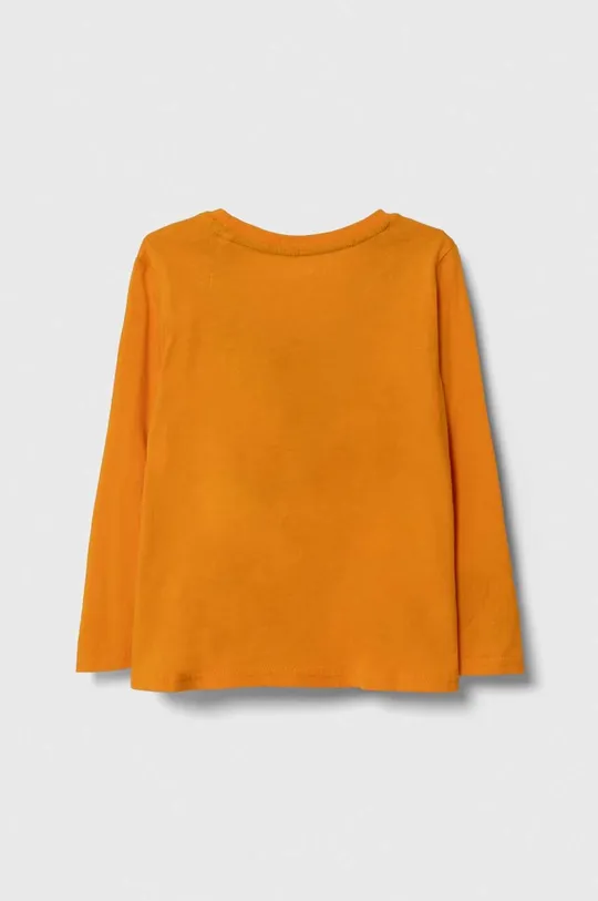 Otroška bombažna majica z dolgimi rokavi Guess oranžna