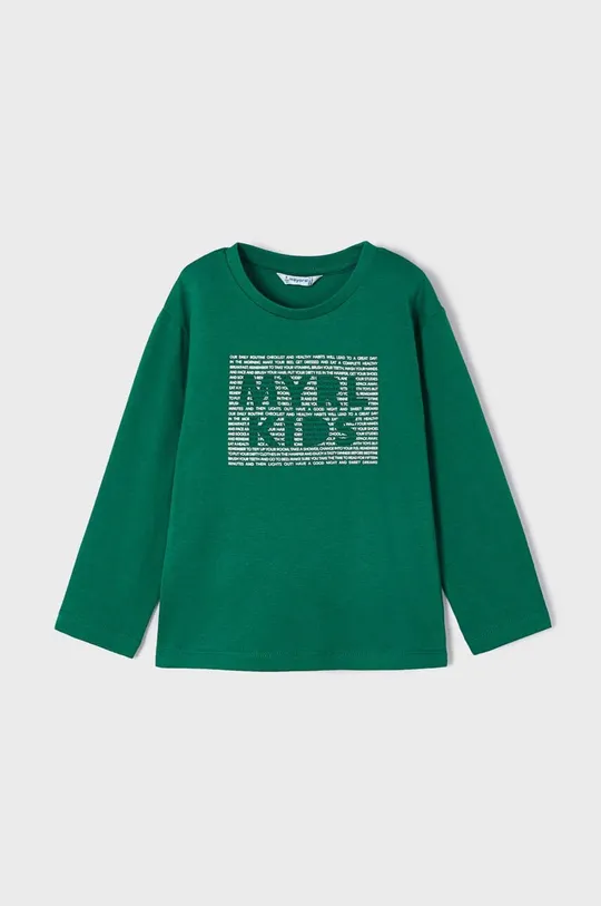 zelená Detská bavlnená košeľa s dlhým rukávom Mayoral Chlapčenský