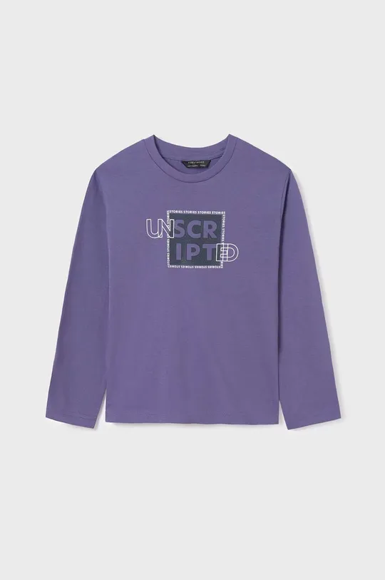 fialová Detská bavlnená košeľa s dlhým rukávom Mayoral Chlapčenský