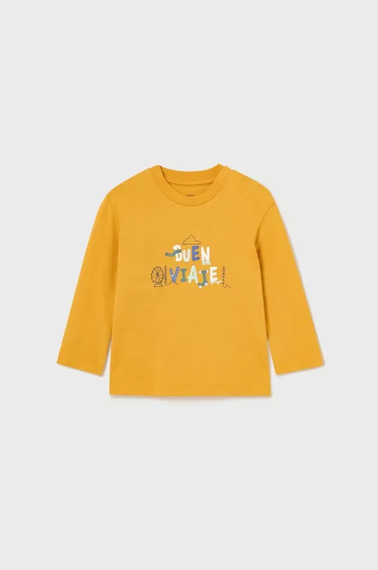 Detské bavlnené tričko s dlhým rukávom Mayoral 2-pak žltá