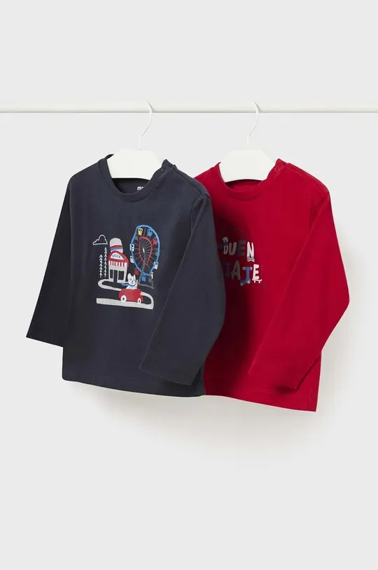 červená Detské bavlnené tričko s dlhým rukávom Mayoral 2-pak Chlapčenský
