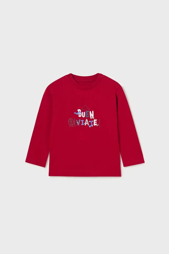 Otroška bombažna majica z dolgimi rokavi Mayoral 2-pack rdeča