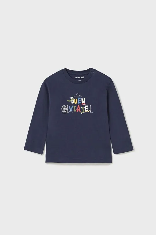 Detské bavlnené tričko s dlhým rukávom Mayoral 2-pak tmavomodrá