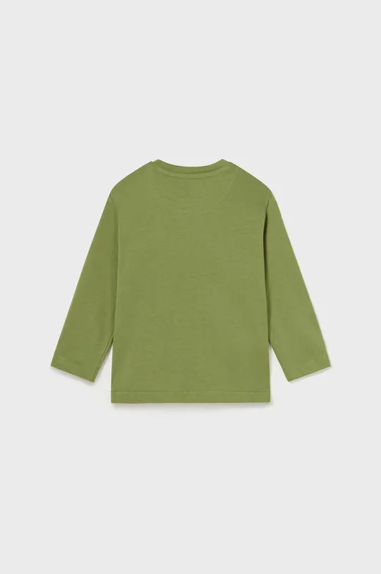 Detské bavlnené tričko s dlhým rukávom Mayoral zelená