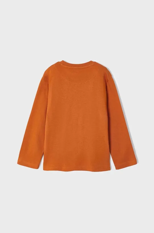 Detská bavlnená košeľa s dlhým rukávom Mayoral oranžová
