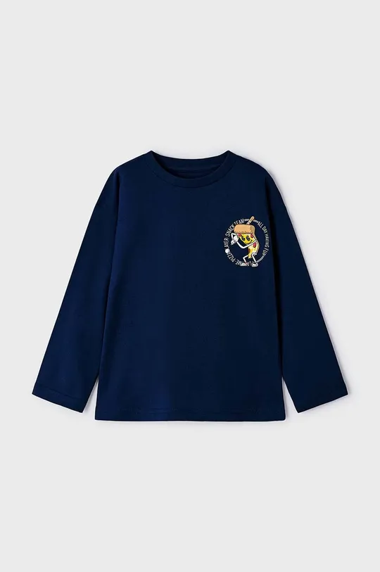 mornarsko modra Otroška bombažna majica z dolgimi rokavi Mayoral Fantovski