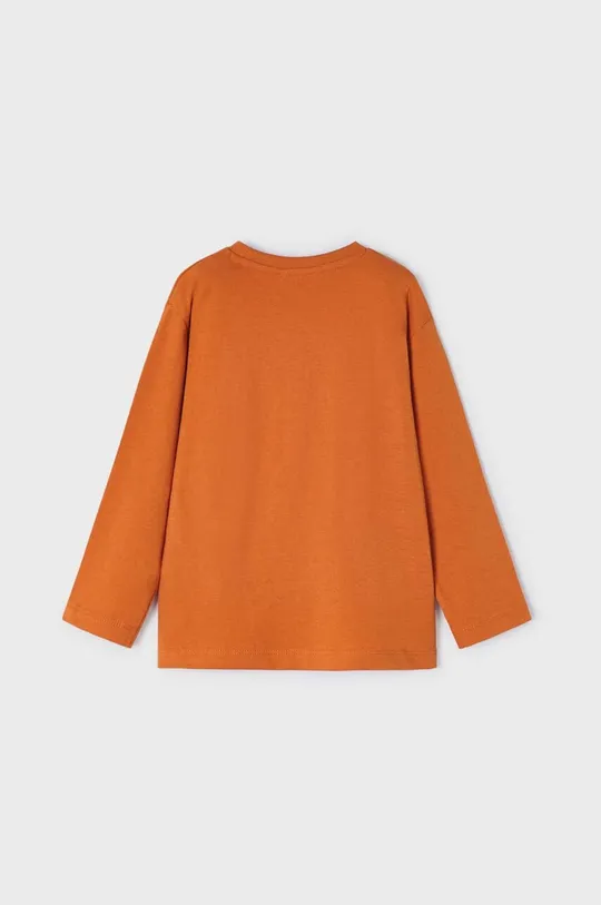 Detská bavlnená košeľa s dlhým rukávom Mayoral oranžová