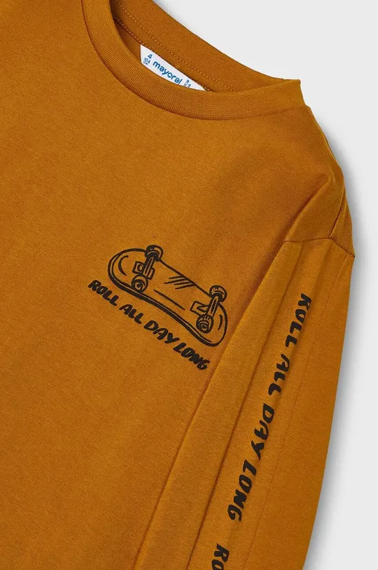 narančasta Dječja pamučna majica dugih rukava Mayoral