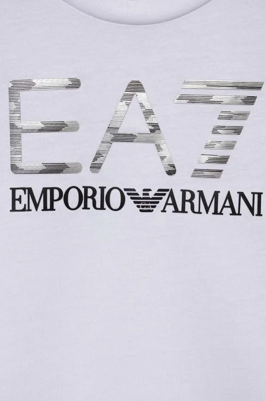 Detská bavlnená košeľa s dlhým rukávom EA7 Emporio Armani  100 % Bavlna