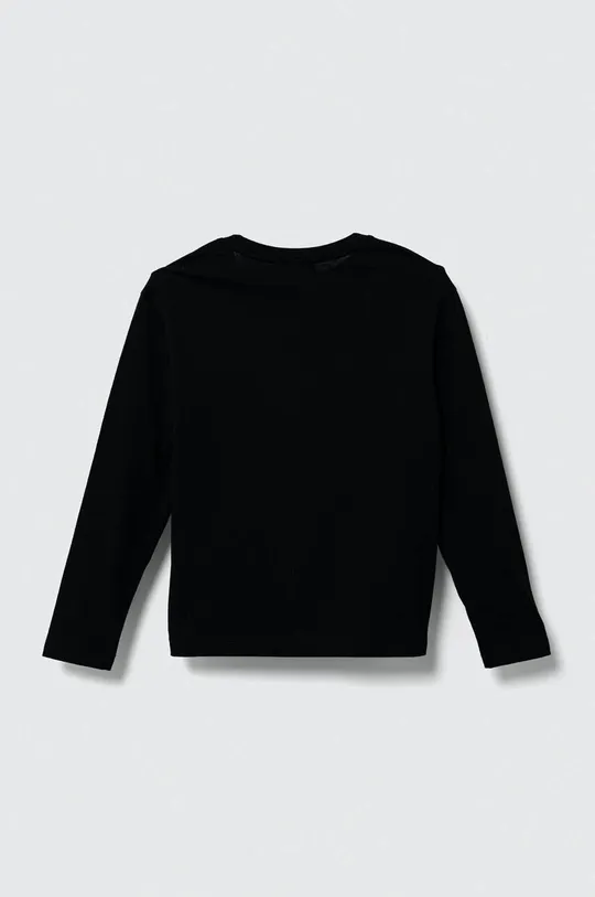 Detská bavlnená košeľa s dlhým rukávom EA7 Emporio Armani čierna