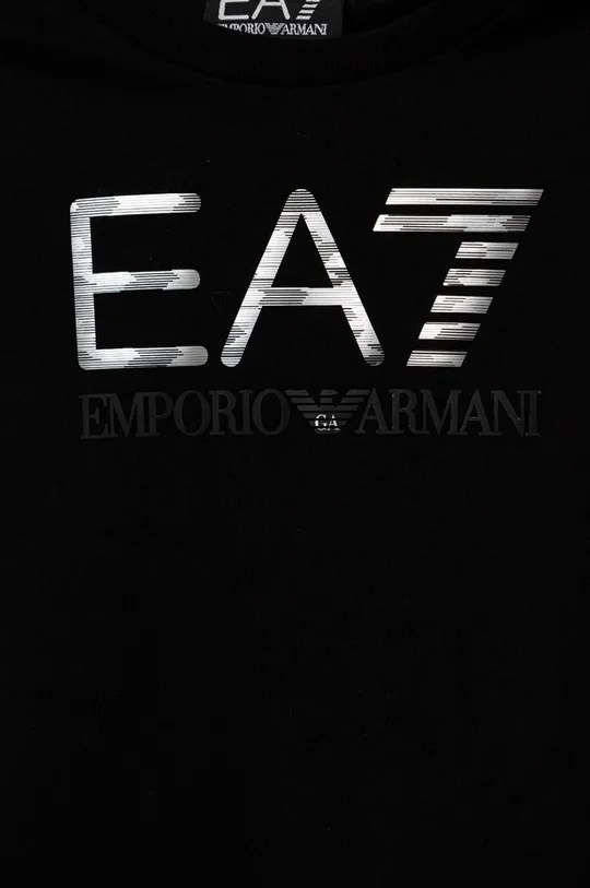 Otroška bombažna majica z dolgimi rokavi EA7 Emporio Armani  100 % Bombaž