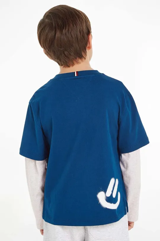 Otroška bombažna majica z dolgimi rokavi Tommy Hilfiger