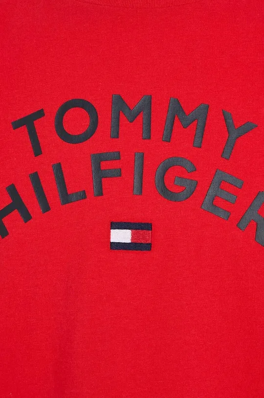 червоний Дитяча бавовняна футболка Tommy Hilfiger