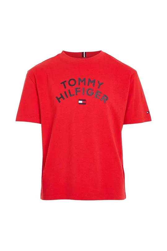 Dječja pamučna majica kratkih rukava Tommy Hilfiger crvena