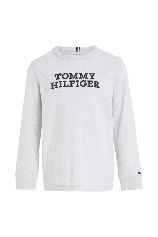 Dječja pamučna majica dugih rukava Tommy Hilfiger siva