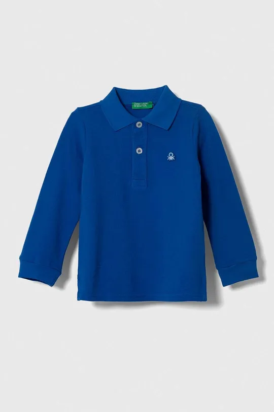 modra Otroška bombažna majica z dolgimi rokavi United Colors of Benetton Fantovski