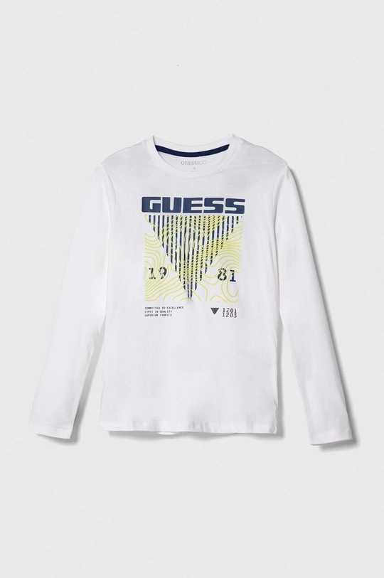 Παιδικό βαμβακερό μακρυμάνικο Guess εκτύπωση λευκό L3BI29.I3Z13.9BYX