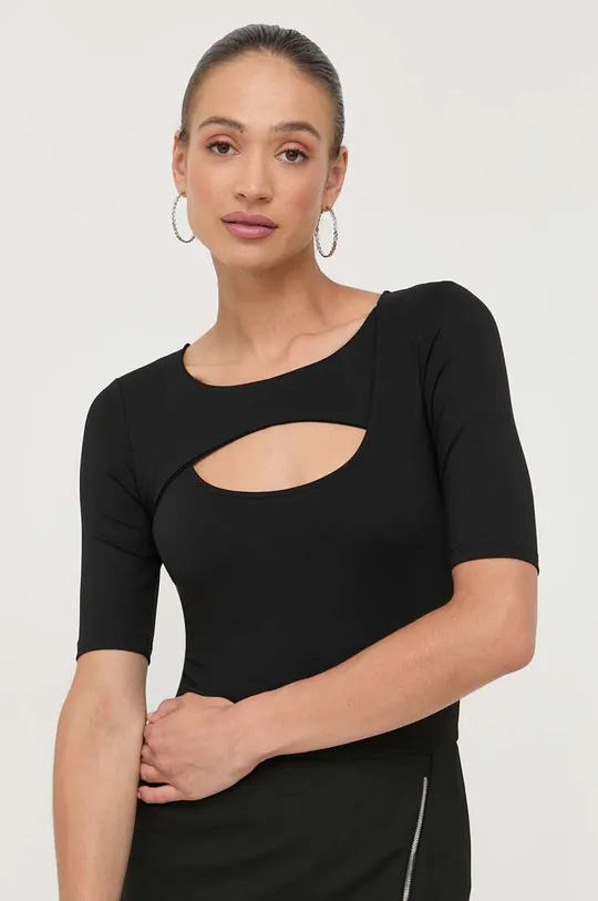 μαύρο Κοντομάνικη μπλούζα BOSS Γυναικεία