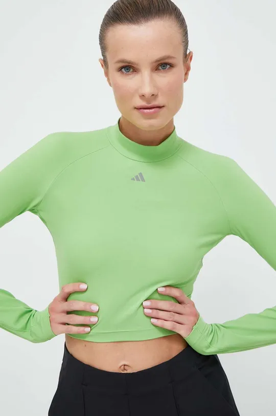 zelena Majica z dolgimi rokavi za vadbo adidas Performance HIIT