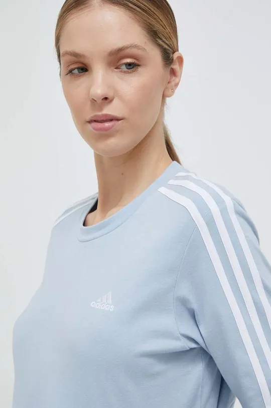 Βαμβακερή μπλούζα με μακριά μανίκια adidas Γυναικεία