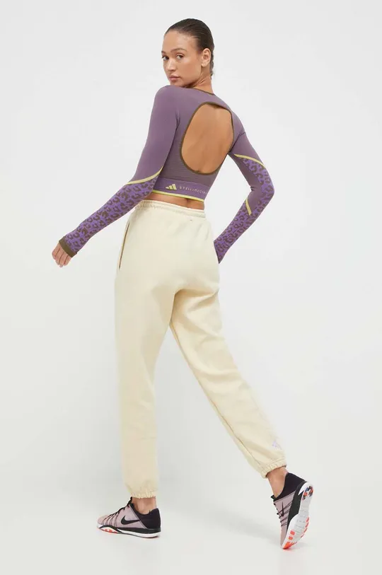 Majica z dolgimi rokavi za vadbo adidas by Stella McCartney vijolična